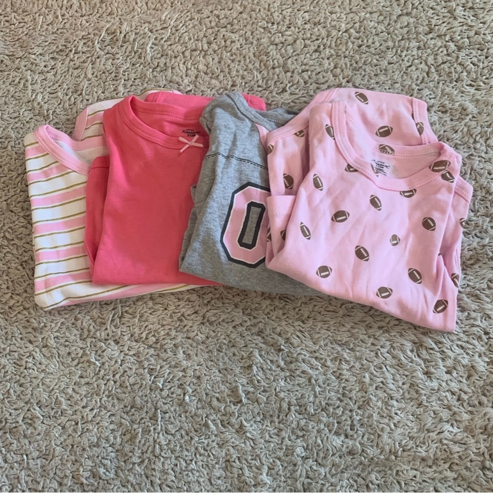 Adorable Pink and Gray Kids Bodysuit Set